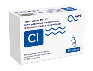 AWT набор тестов Cl (свободный хлор 0-5,0 мг/л. 60 тестов)